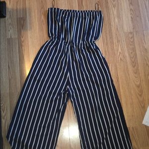 tube top stripped romper